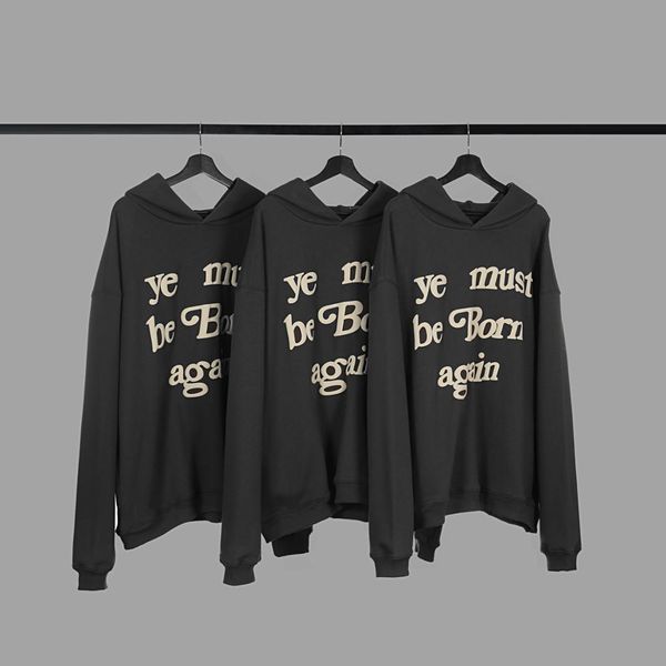 

2021 new 20ss hiphop oversized 3d foam must be born again kanye west hoodie men women cpfm sweatshirts colors ligi, Black