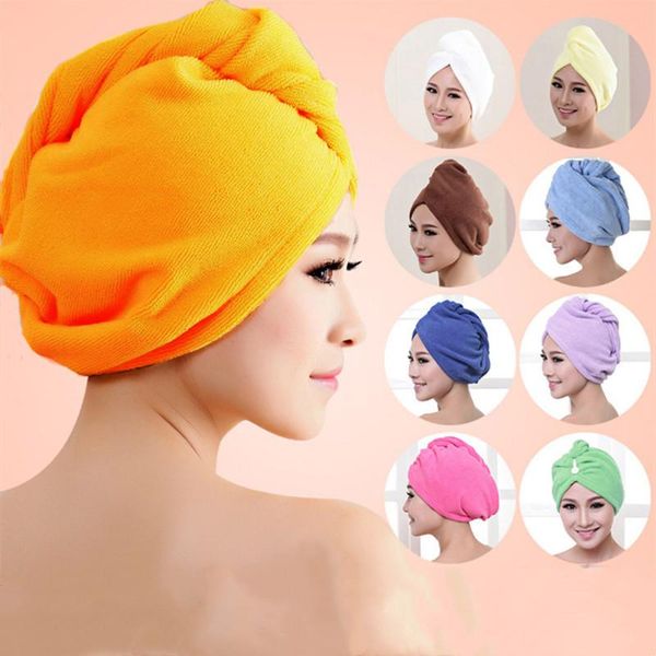 

shower caps 1pcs dry hair cap towel absorbent microfibre womens girls lady's turban head wrap bathing tools