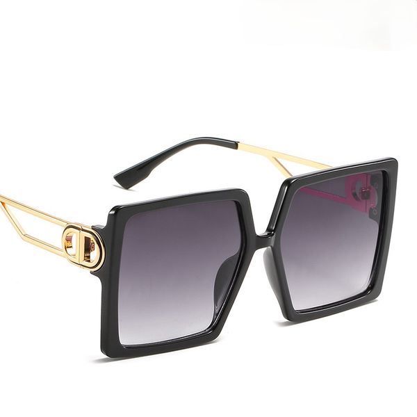 

new oversized square sunglasses women fashion large frame gold sunglasses outdoor uv400 brand design glasses wholesale, Silver