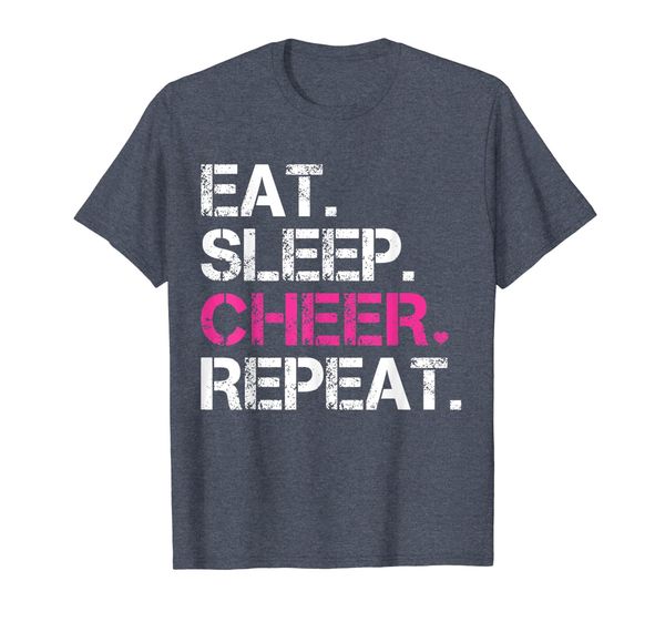 

eat sleep cheer repeat cheerleading tshirt cheerleader gifts, White;black