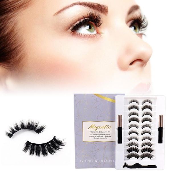 

false eyelashes magnetic mink lashes 10 pair natural hair 3d lash 100% dramatic fluffy