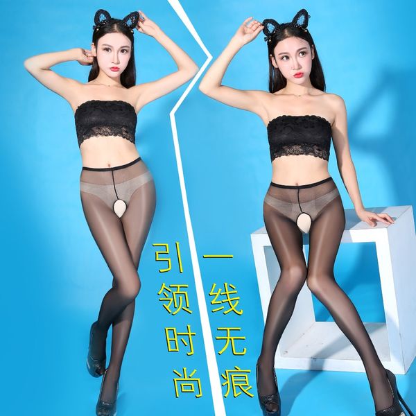 

Sexy Candy Colors Plus Sze Shiny Glossy Oil Stocking One Line Open Crotch Stockings Highs Tights Shaping Pantyhose F7