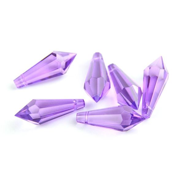 

38mm lilac crystal multifaceted icicle chandelier pendant suncatcher glass u-drop pendant