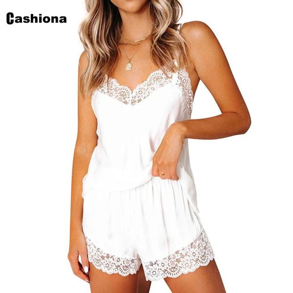 

women's tracksuits cashiona women two piece set 2021 summer patchwork lace casual loose shorts white black ladies tracksuit sleepwear, Gray