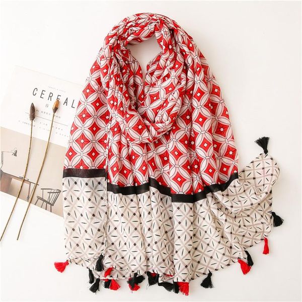 

scarves 2021 spring women cotton scarf fashion print large size shawls female foulard viscose pashmina summer beach hijabs bandana, Blue;gray