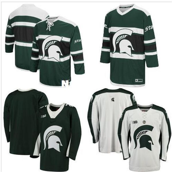 

real 001 real full embroidery # customize michigan state spartans college 001s womens kids hockey jersey or custom any name or number jersey, Black