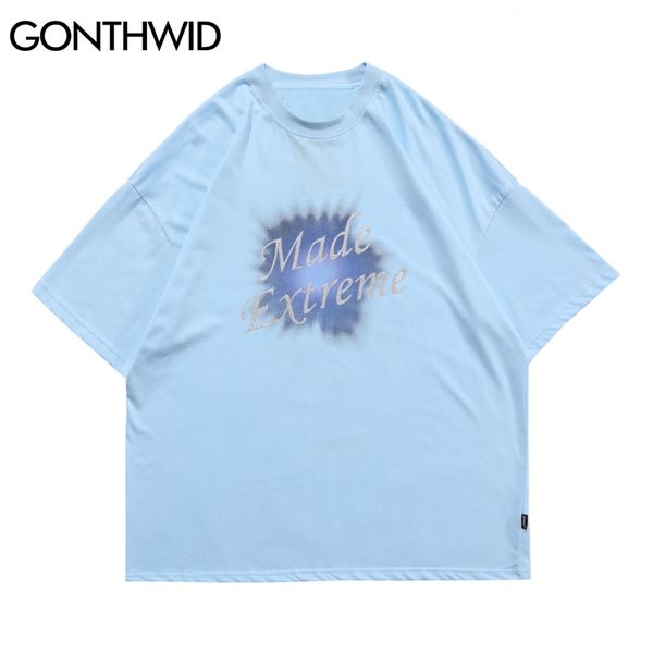 

tshirts streetwear hip hop creative print short sleeve oversized t-shirts mens harajuku hipster casual cotton tees 210602, White;black