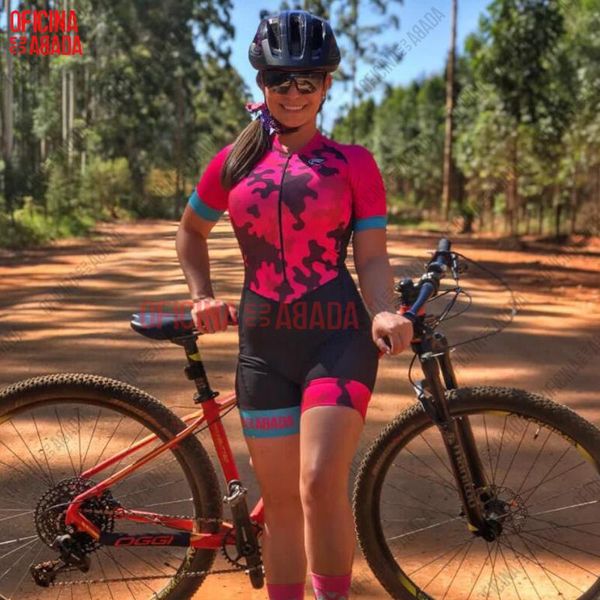 

racing sets oda pro women's short sleeve cycling jersey suit one piece jumpsuit macaquinho ciclismo feminino set gel pad, Black;blue