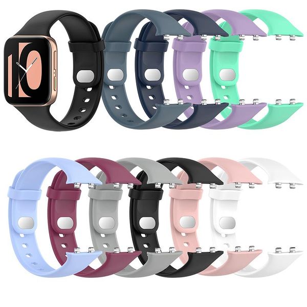 

watch bands soft silicone strap for oppo 41mm 46mm watchband colorful wristband sport band bracelet, Black;brown