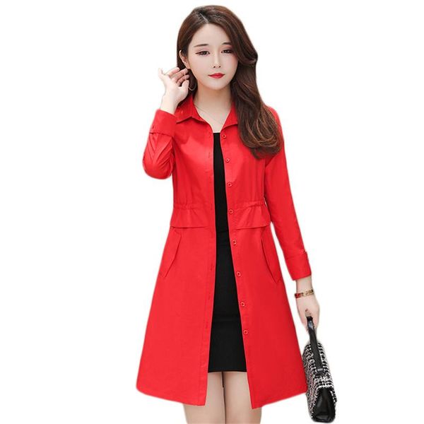 

women's trench coats coat women khaki -4xl plus size 2021 spring autumn korean fashion slim single-breasted windbreaker feminina cx126, Tan;black