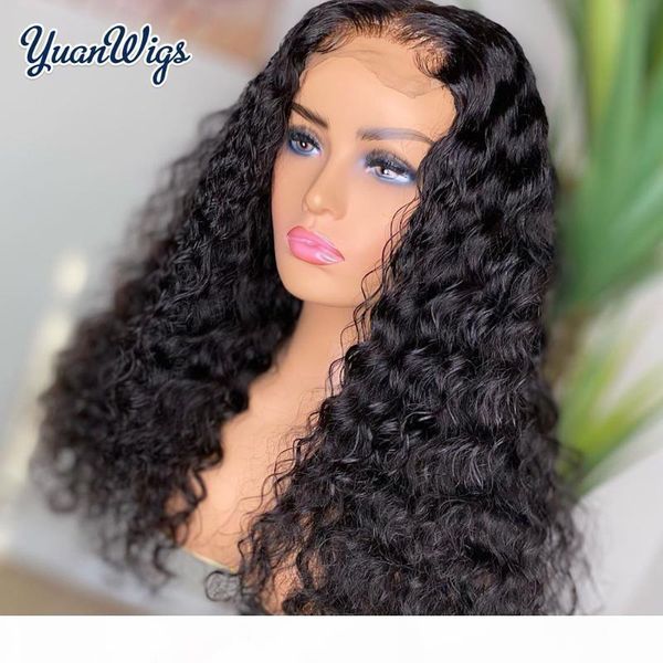 

deep wave lace front human hair wigs for women curly lace closure wig pre plucked 28 30 inch hd frontal wigs with baby hair, Black;brown