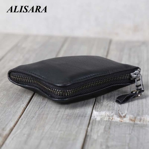 

wallets alisara vintage men wallet genuine leather short male cowhide women purse coin pocket card holder money bag slim black, Red;black