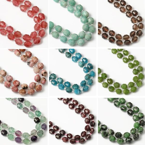 

other 8mm natural faceted quartz amazonite jades garnet stone beads round loose spacer for jewelry making diy bracelets necklace