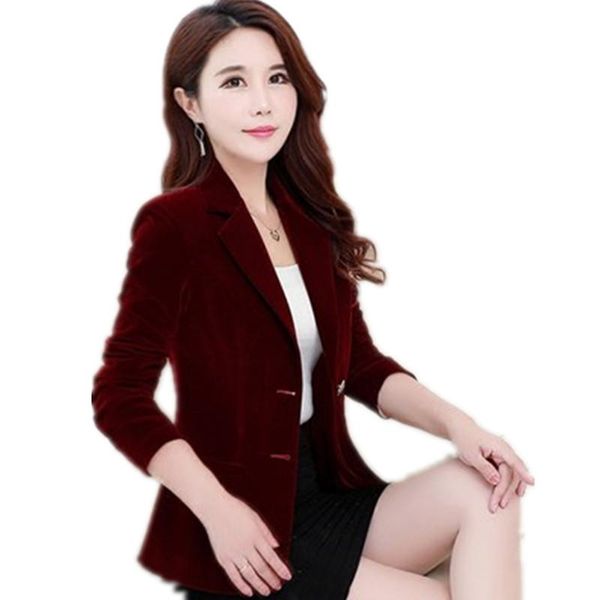 

women's suits & blazers gold velvet suit jacket 2021 spring single-breasted long-sleeved blazer korean slim solid color small women a30, White;black