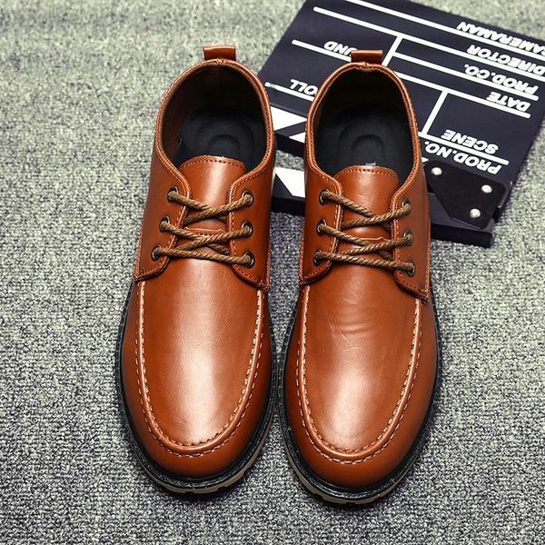 

dress shoes men's oxford men flats fashion leather casual work slip on wedding party zapatos, Black