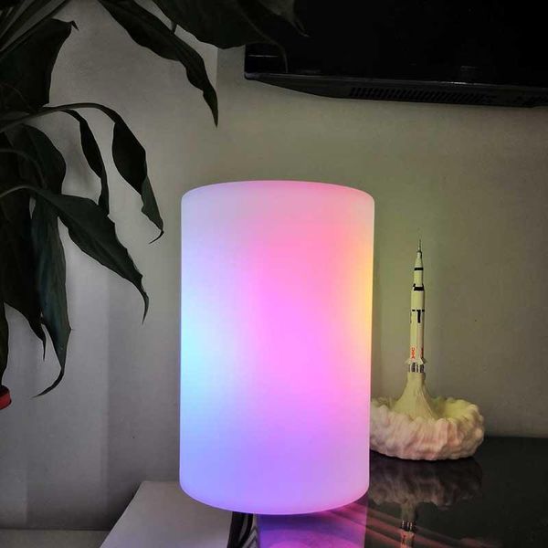 

fantasy rainbow lighting led flame effect light cylindrical lamp 21 key remote control table lamp with multi mode for decorative