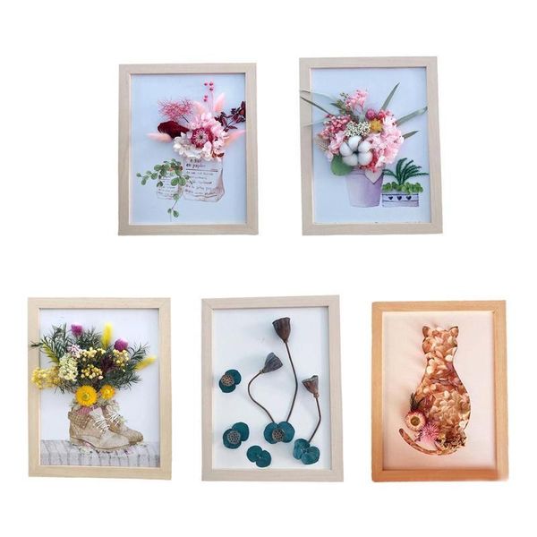 

frames fake flower dried po frame ornaments wall hanging diy handmade artificial sticker decor