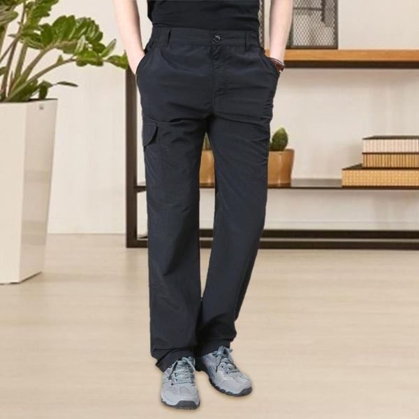 

men's pants military style cargo men summer waterproof breathable male trousers joggers army pockets casual plus size 4xl, Black