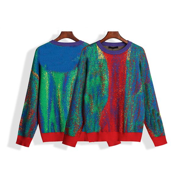 

novelty mens sweater fashion color printing loose casual round neck long sleeve warm sweaters street style, White;black