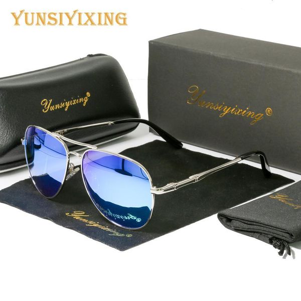 

ysyx vintage polarized lens men's sunglasses brand classic pilot fishing glasses anti blue ray sun protective 6121, White;black