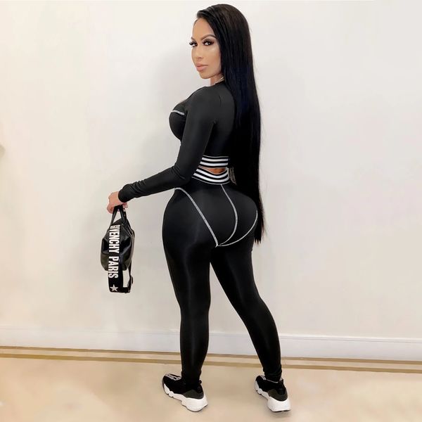 

2021 new spring fall 2 two piece set long sleeve crop leggings sweatsuits for women sporty tracksuit d42-da29, White