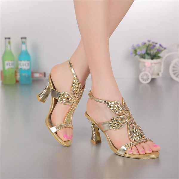 

shoes size 2021 women's flower high-heeled shoes sandals diamond rhinestone, Black