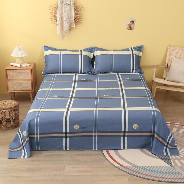 

sheets & sets 1 pc flat bed sheet pure cotton single/double/queen/king size laminas lattice style bedding linen for bedsheets geometry