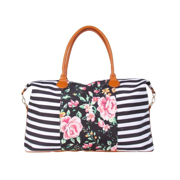 

duffel bags luxury duffle patchwork weekender leopard stripe travel handbag large capacity floral tote shoulder bag for women