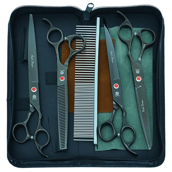 

dog grooming purple dragon 8.0" jp440c pets scissors scissor straight curved animals cutting tijeras 7.5" thinning shears b0043b