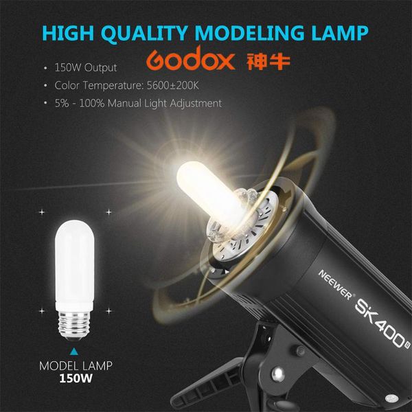 

godox sk400ii 400ws gn65 professional studio flash strobe with built-in 2.4g wireless x system creative shooting sk400 upgrade