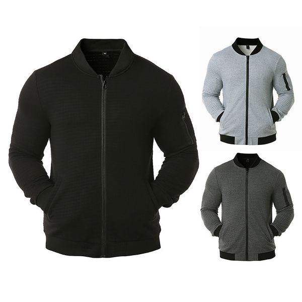 

new cut-out men's silk wool sports casual coat pilot's stand collar jacket 5010 in autumn and winter 2021, Black;brown