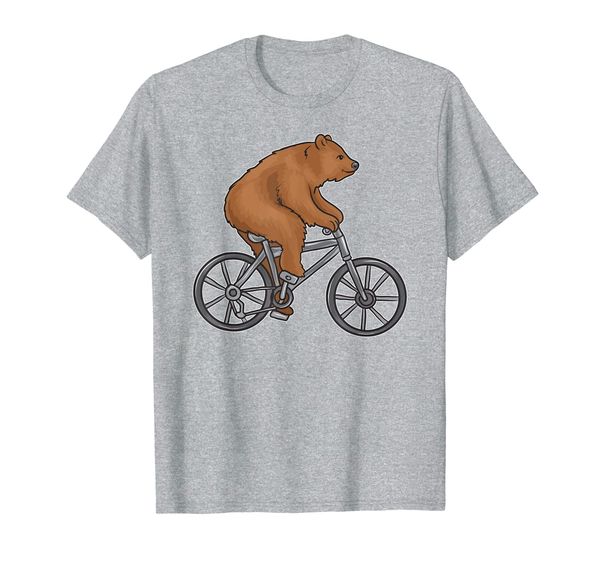 

bear on a bike funny fitness shirt for biking bear lovers t-shirt, White;black