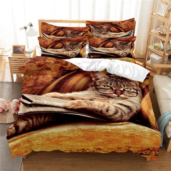 

bedding sets 3d cat set  duvet cover bed cotton bedroom