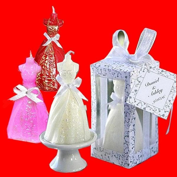 

candles 10pcs/lot wedding bride dress candle favor gifts for guest souvenirs birthday