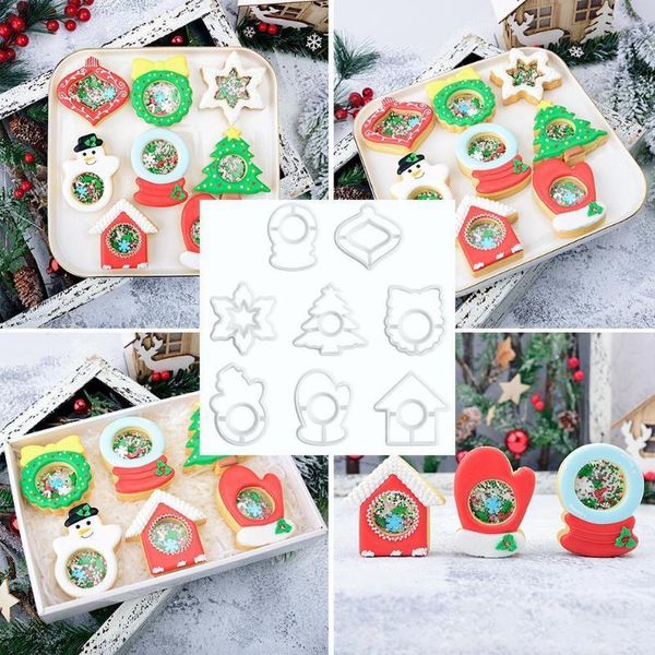 

baking moulds plastic christmas cake cookie fondant cutter mold snowflake pastry tool diy man biscuit gingerbread cu v0o6