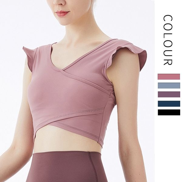 

lotus leaf summer new tight yoga sports vest women's running quick drying fitness clothes sleeveless body building top, Gray