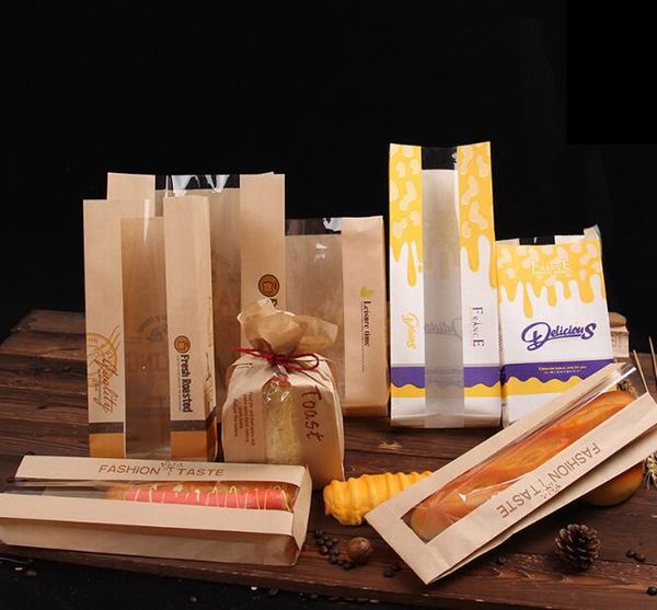 

gift wrap 100pcs kraft paper toast bread bag candy cookies bags packing wedding home party birthday packaging