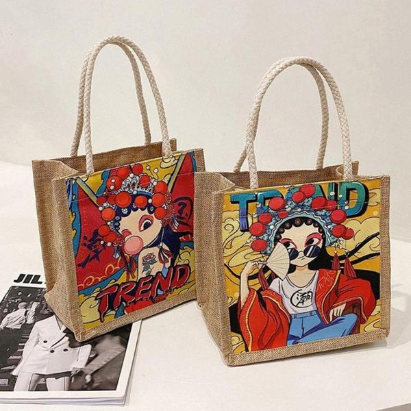 

storage bags canvas lunch unique eye-catching multi-functional chinese style retro thermal breakfast holder for picnic hiking camping