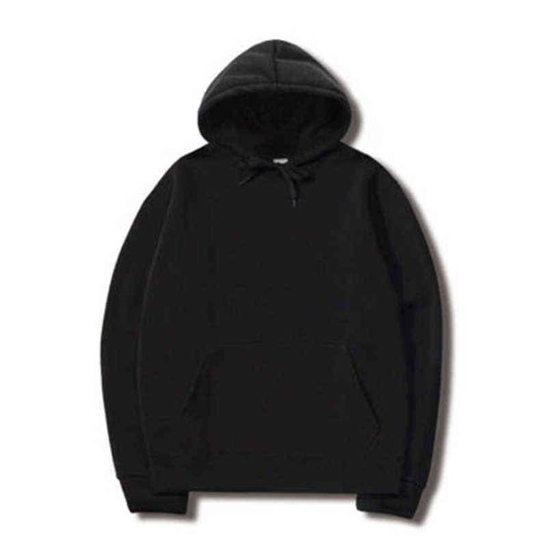 

sport brand men hoodie 2021 autumn hip hop streetwear men pullover sweatshirts hoodies mens solid color hoodie male g1214, Black