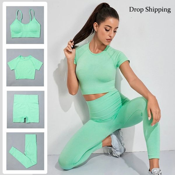 

women seamless yoga set fitness sports suit workout sportswear gym clothing leggings high waist sport outfit athletic tracksuit, White;red