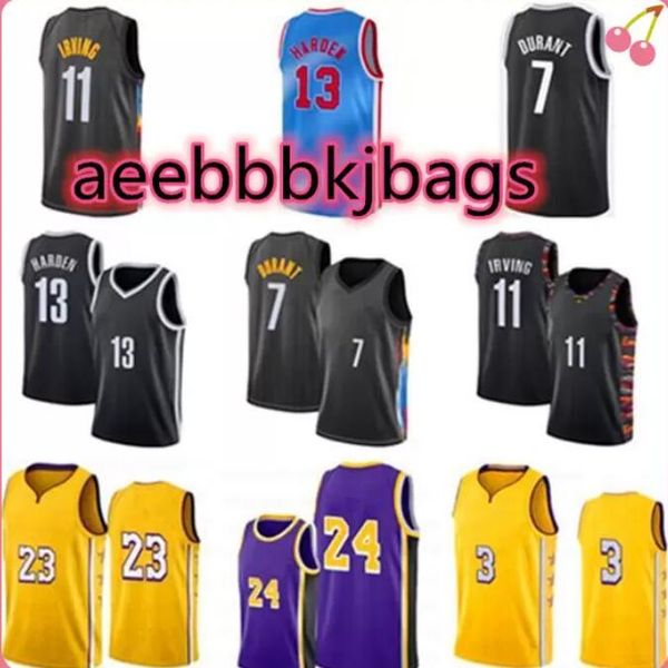 

7 kyrie 11 kevin 11irving harden 7durant basketball jerseys anthony 3 davis los 23 angeles scottie 8 dennis biggie pippen rodman kyle 0 k, Black;red
