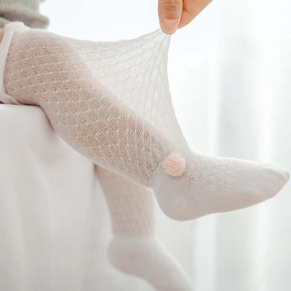 

socks & hosiery 0-3yrs baby anti-mosquito summer thin mesh breathable ice silk cotton long knee cute bow girl, Black;white