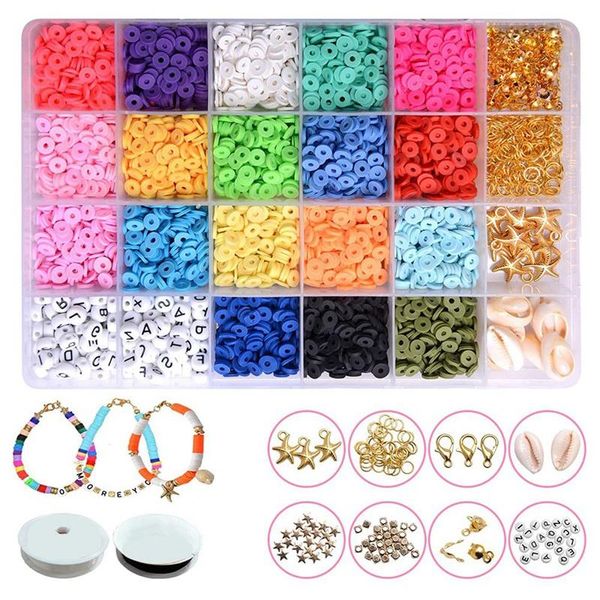 

other clay flat beads,round spacer beads for jewellery making bracelet necklace diy kit kids adults