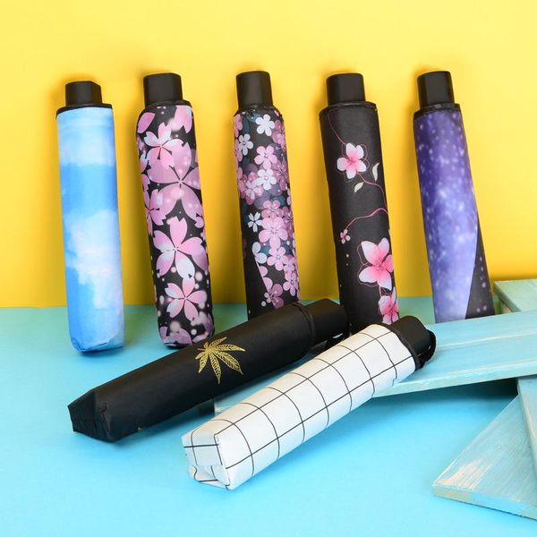 

umbrellas brand flower umbrella for women folding fashion girl parasol sun portable strongly rain female uv clear light