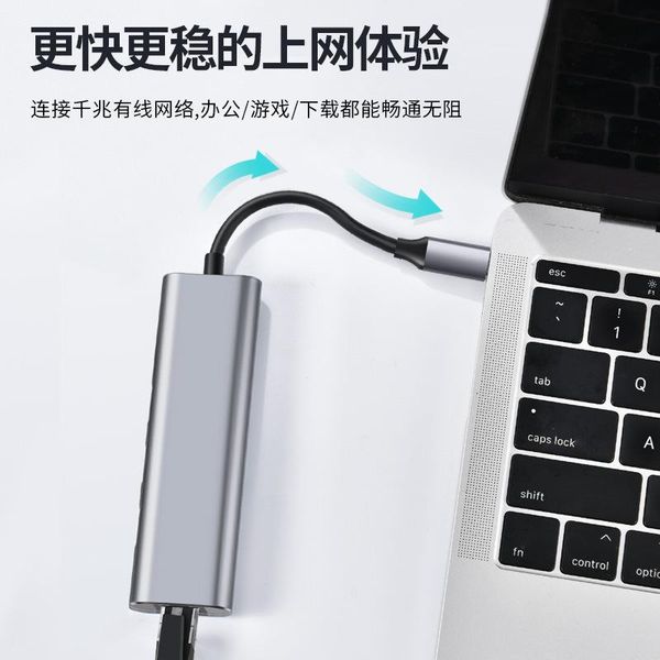 

type-c to 4k -compatible / gigabit nic / pd charging 2 * usb3.0 usb-c hub converter