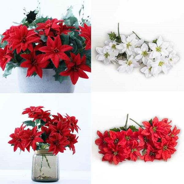 

artificial flower 7 head party vogue decor diy xmas plants christmas bouquet