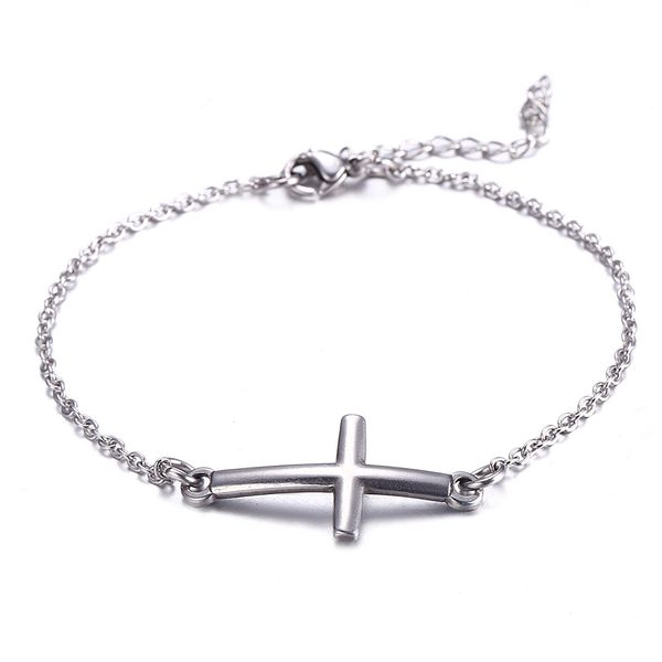 2021 Иисус христианские женские мужские нержавеющие сталь крест подвески браслеты серебряные религиозные модные цепные браслеты счастливые ювелирные изделия оптом
