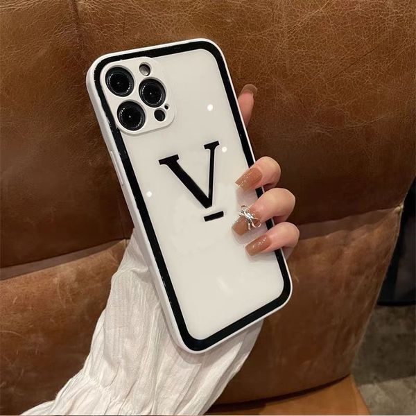 

luxury designer tempered glass phone case for iphone 11 13 12 pro max xr x xs 7 8 plus anti-fall luxury hard shell cellphone cover