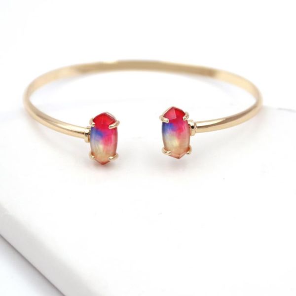 

bangle trendy rainbow color small oval crystal for women fashion jewelry, Black