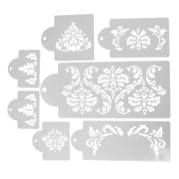 

cake tools 7pcs/lot plastic stencil decoration sugar sieve mold